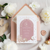 Floral Celestial Moon Star Tiara Quinceanera Foto Folieneinladung