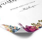 Floral Celestial, Starry Guestbook Sign Poster (Ecke)