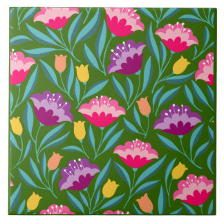 Floral Ceramic Tile Fliese