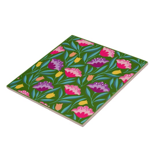 Floral Ceramic Tile Fliese (Seite)