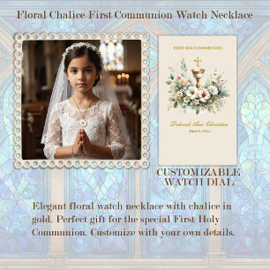 Floral Chalace First Communitynecklace Armbanduhr