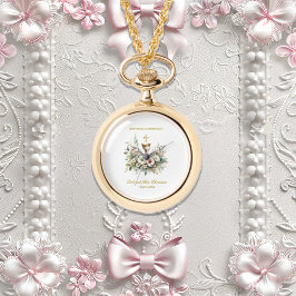 Floral Chalace First Communitynecklace Armbanduhr