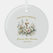 Floral Chalace First Communitynecklace Ornament Aus Glas (Vorderseite)