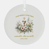 Floral Chalace First Communitynecklace Ornament Aus Glas (Rückseite)