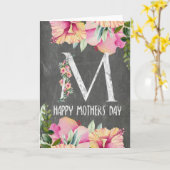 Floral chalkboard Mütter Tag Karte (Gelbe Blume)