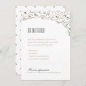 Floral chalkboard rustikale Hochzeitsinformationen Begleitkarte (Vorne/Hinten)