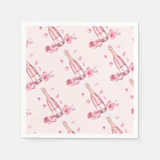  Floral Champagne | Bridal Shower Brunch Serviette (Vorderseite)