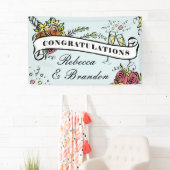 Floral Champagne Milestone Herzlichen Glückwunsch Banner (Insitu)