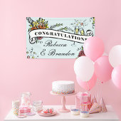 Floral Champagne Milestone Herzlichen Glückwunsch Banner
