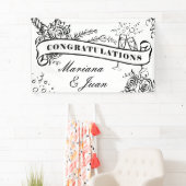 Floral Champagne Milestone Herzlichen Glückwunsch Banner (Insitu)
