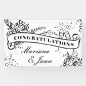 Floral Champagne Milestone Herzlichen Glückwunsch Banner (Horizontal)