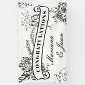 Floral Champagne Milestone Herzlichen Glückwunsch Banner (Vertikal)