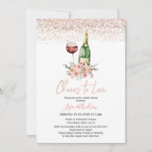 Floral Champagner zum Liebe Brautparty Einladung (Vorderseite)