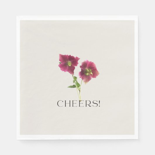 Floral Cheers Trendy Magenta Violet Blume Serviette (Vorderseite)
