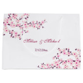 Floral Cherry Blossom Custom Wedding Große Geschenktüte (Vorderseite)