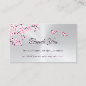 Floral Cherry Blossom Danke Business Card Visitenkarte (Vorderseite)