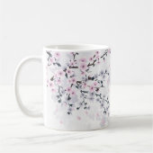 Floral Cherry Blossom Dusky Pink Mauve Kaffeetasse (Links)