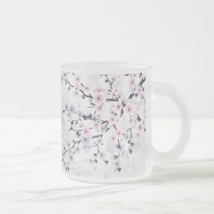 Floral Cherry Blossom Dusky Pink Mauve Mattglastasse