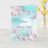 Floral Cherry Blossom Happy Mother Day Karte (Gelbe Blume)