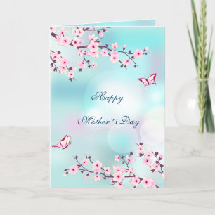 Floral Cherry Blossom Happy Mother Day Karte