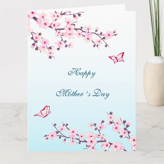 Floral Cherry Blossom Happy Mother Day Karte (Vorderseite)