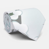 Floral Cherry Blossom Minze White Krawatte (Gerollt)