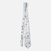 Floral Cherry Blossom Minze White Krawatte (Rückseite)
