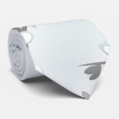 Floral Cherry Blossom Minze White Krawatte (Gerollt)