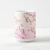 Floral Cherry Blossom Monogram Pink Girl Kaffeetasse (Mittel)