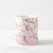 Floral Cherry Blossom Monogram Pink Girl Kaffeetasse (Mittel)