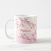 Floral Cherry Blossom Monogramm Kaffeetasse (Links)