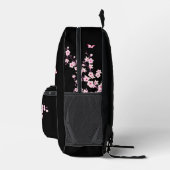 Floral Cherry Blossom Pink Black Bedruckter Rucksack (Rechts)