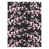 Floral Cherry Blossom Pink Black Tischdecke (Vorderseite)