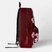 Floral Cherry Blossom Pink Burgund Bedruckter Rucksack (Links)