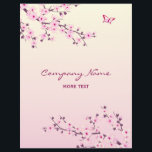 Floral Cherry Blossom Pink Flyer<br><div class="desc">Blumenblüten Kirschblüten Rosa Creme japan japanischer asiatischer Schmetterling niedlich stilvolle moderne digitale künstlerische Gestaltung</div>