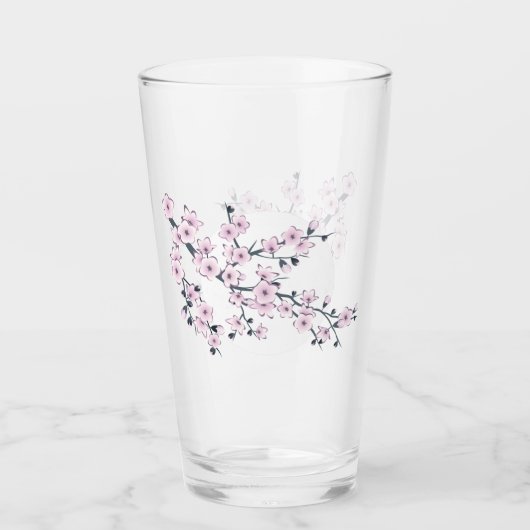 Floral Cherry Blossom Pink Glas (Vorderseite)
