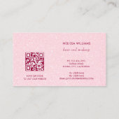 Floral Cherry Blossom Pink Glitter QR Code Visitenkarte (Rückseite)
