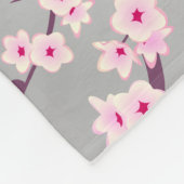 Floral Cherry Blossom Pink Gray Fleecedecke (Ecke)