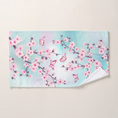 Floral Cherry Blossom Pink Türkis Niedlich Badhandtuch Set (Handtuch)