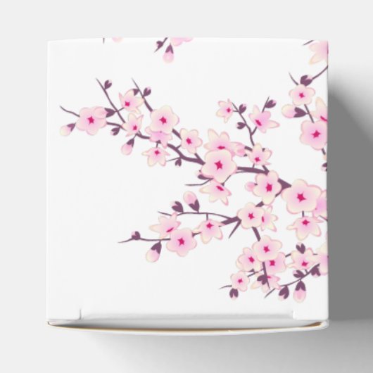 Floral Cherry Blossom Pink White Favor Box Geschenkschachtel (Oben)