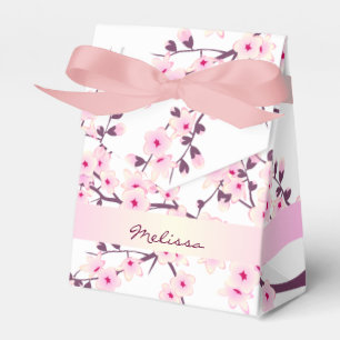 Floral Cherry Blossom Pink White Name Gevor Box Geschenkschachtel