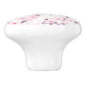 Floral Cherry Blossoms Butterflies Pink White Keramikknauf (Seitenansicht)