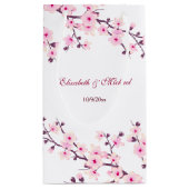 Floral Cherry Blossoms Custom Wedding Kleine Geschenktüte (Rückseite)