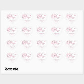 Floral Cherry Blossoms Pink Custom Birthday Herz-Aufkleber (Blatt)