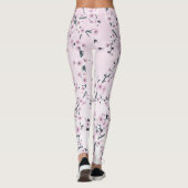 Floral Cherry Blossoms Pink Leggings (Rückseite)