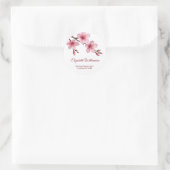 Floral Cherry Blossoms Pink White Runder Aufkleber (Tasche)