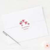 Floral Cherry Blossoms Pink White Runder Aufkleber (Umschlag)