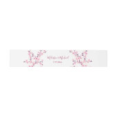 Floral Cherry Blossoms Your Names Wedding Einladungsbanderole (Flach)