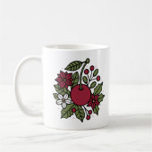 Floral cherry with poinsettia festive botanical kaffeetasse (Links)