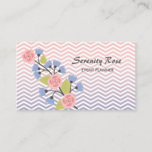 Floral Chevron Eventplaner Visitenkarte